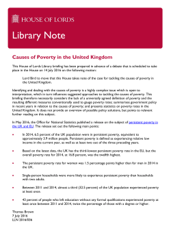 Causes of Poverty in the United Kingdom