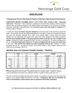 March 02, 2017 - Newrange Gold