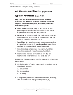 Air Masses and Fronts (pages 72&ndash;79) - Parkway C-2