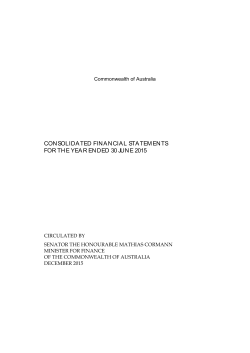 Consolidated Financial Statements For the Year Ended 30 June 2015