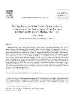 Making destiny manifest: United States territorial expansion and the
