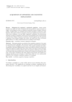 ACQUISITION OF OPPOSITES AND COGNITIVE