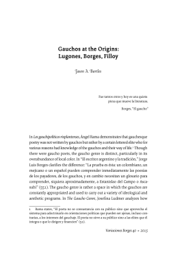 Gauchos at the Origins: Lugones, Borges, Filloy