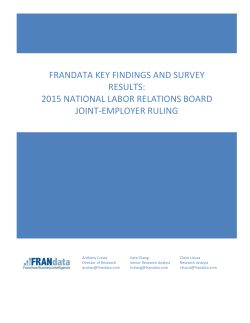 FRANdata Key Findings and Survey Results: 2015 National Labor