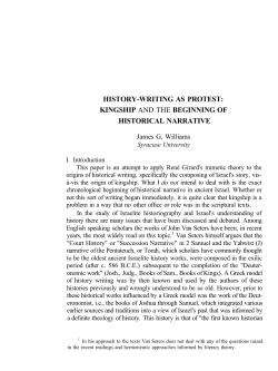 history-writing as protest: kingship and the beginning of historical