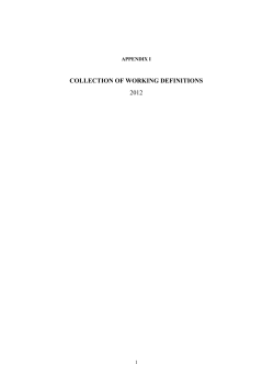 COLLECTION OF WORKING DEFINITIONS