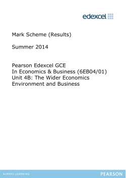 Mark Scheme (Results) Summer 2014 Pearson Edexcel GCE In
