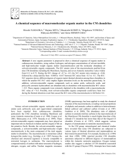 A chemical sequence of macromolecular organic matter in the CM