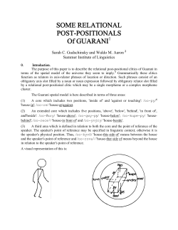 SOME RELATIONAL POST-POSITIONALS Of GUARANI