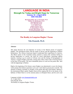 THE REALITY IN THE REALM OF LANGSTON HUGHES WITH