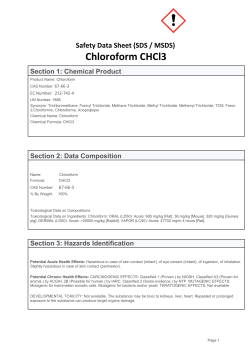 (SDS / MSDS) Chloroform CHCl3