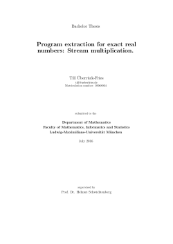 Program extraction for exact real numbers: Stream multiplication.