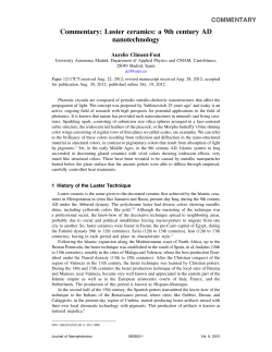 Commentary: Luster ceramics: a 9th century AD nanotechnology