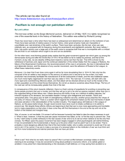 Pacifism is not enough nor patriotism either