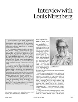 Interview with Louis Nirenberg, Volume 49, Number 4