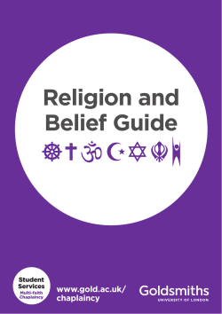 Chaplaincy Booklet - Goldsmiths, University of London