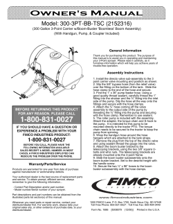 Fimco 5301812 Manual