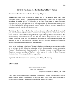 Stylistic Analysis of J.K. Rowling`s Harry Potter