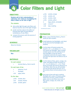 Color Filters and Light Color Filters and Light