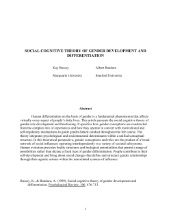 Social Cognitive Theory of Gender Development