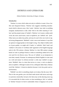 detritus and literature - Open Journal Systems at University of