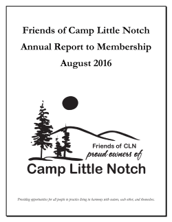 Friends of Camp Little Notch Annual Report to Membership August