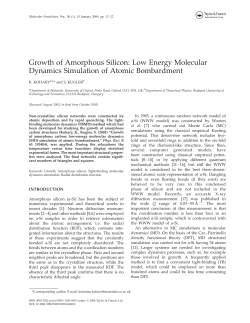Growth of Amorphous Silicon: Low Energy Molecular Dynamics
