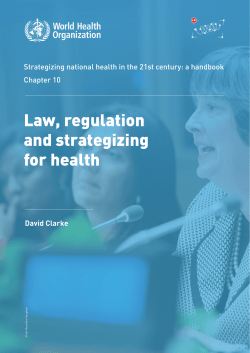 Law, regulation and strategizing for health