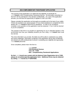ada complementary paratransit application