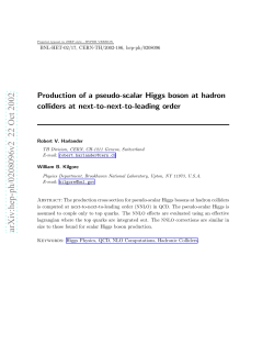 Production of a pseudo-scalar Higgs boson at hadron colliders at