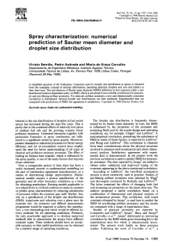 Spray characterization: numerical prediction of Sauter mean