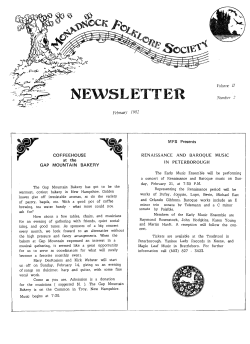 NEWSLETTER - Monadnock Folklore Society