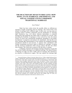 the reactionary road to free love: how doma, state marriage