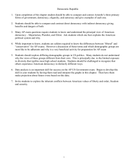 Democratic Republic 1. Upon completion of the chapter student