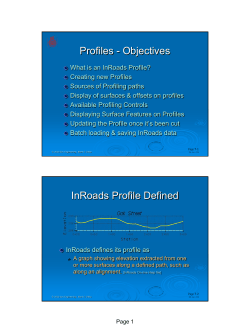 Profiles - Objectives InRoads Profile Defined