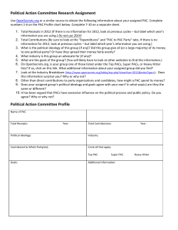 Political Action Committee Research Assignment Political Action