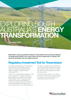 Fact Sheet South Australian Energy Transformation
