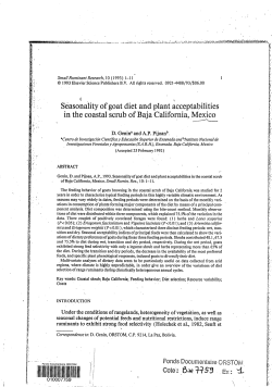 Seasonality of goat diet and plant acceptabilities in the coastal scrub
