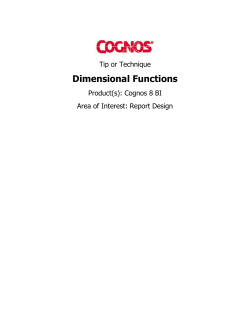 Cognos 8 Dimensional Functions