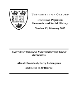 Right Wing Political Extremism in the Great Depression