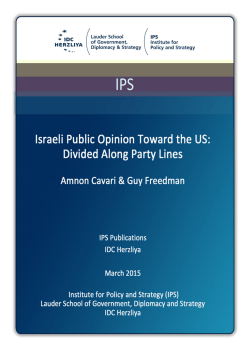Israeli Public Opinion toward the US: Divided Along Party Lines