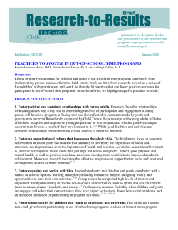 practices to foster in out-of-school time programs