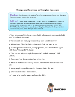 Compound Sentence or Complex Sentence