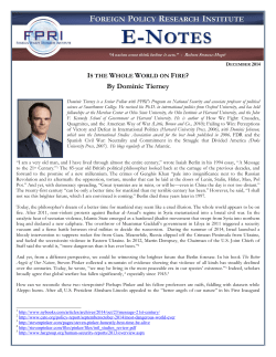 IS THE WHOLE WORLD ON FIRE? By Dominic Tierney