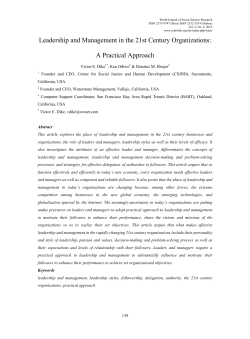 Leadership and Management in the 21st Century