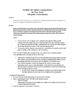 Neolithic Revolution Argumentative In