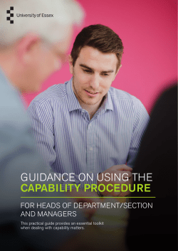 GUIDANCE ON USING THE CAPABILITY PROCEDURE