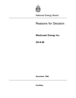 Rfd GH-8-90 Westcoast Energy Inc, November 1990