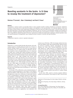 Boosting serotonin in the brain: is it time to revamp the treatment of