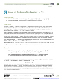 Lesson 12: The Graph of the Equation = (    )